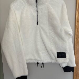 Calvin Klein White Fleece Pullover